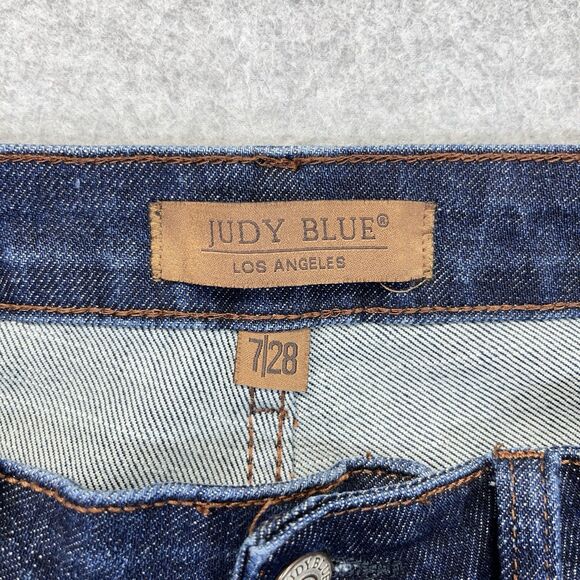 Judy Blue Jeans Women’s 7/28 Straight Fit Dark Wash Button Fly Stretch JB88598 - Picture 4 of 15